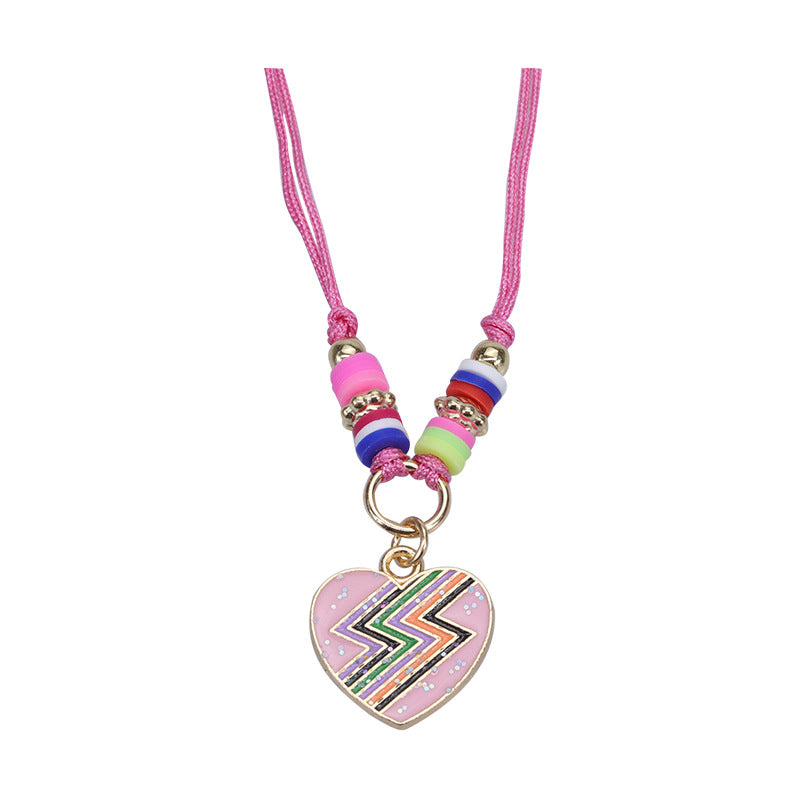Wholesale Alloy Butterfly Rainbow Flower Shape Polymer Clay Children's Bracelet Necklace